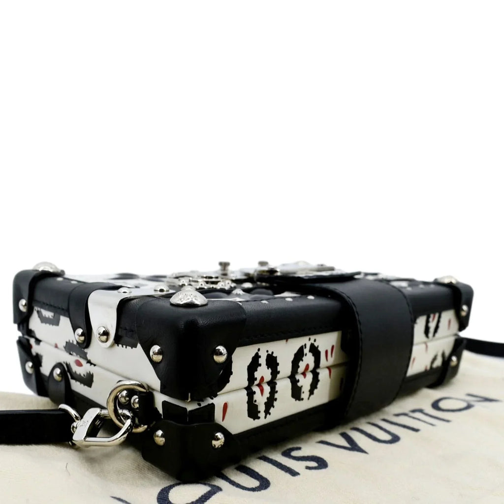 Crossbody Leather Malle VUITTON Print Pre-owned LOUIS Graphic Bag Black/Multicolor Petite
