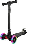 to Collapsible 12 with Portable Scooter Bearing, 3 Old(Black) Push 3 Boys for Scooter Height, from Kick Girls Wheels Years Kids Toddlers Light AEBC-9 Up 4 Adjustable