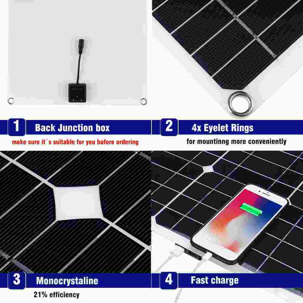 200W emergency outdoor MDHAND car source solar solar panel charger controller with kit light home charge camping