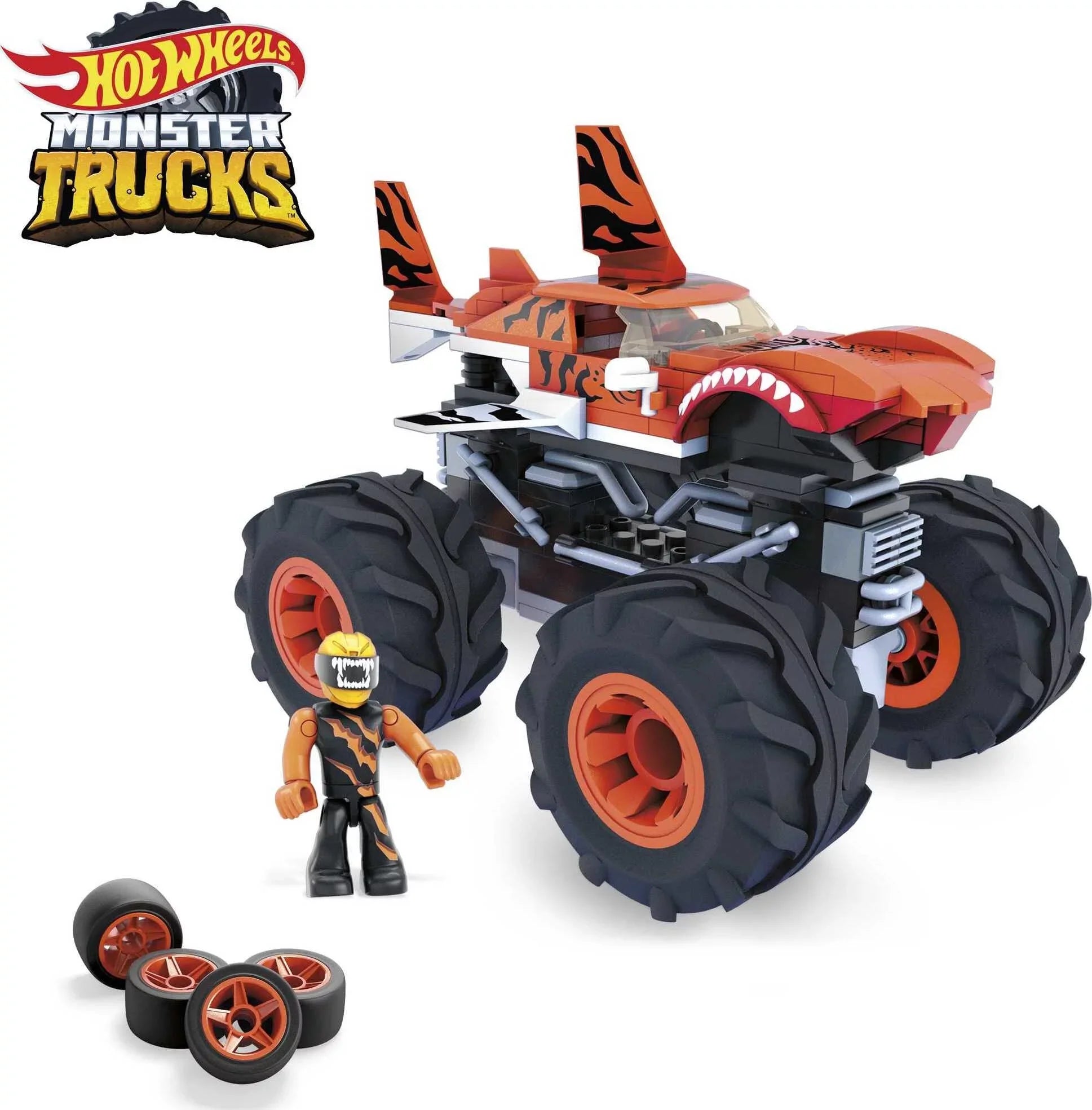 Shark Truck Monster MEGA Hot Tiger 1 with Wheels (187 Building Pieces) Set Figure