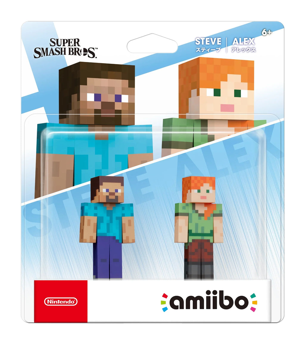 Nintendo Bros Figures + Ultimate Steve/Alex Super - Smash Switch amiibo