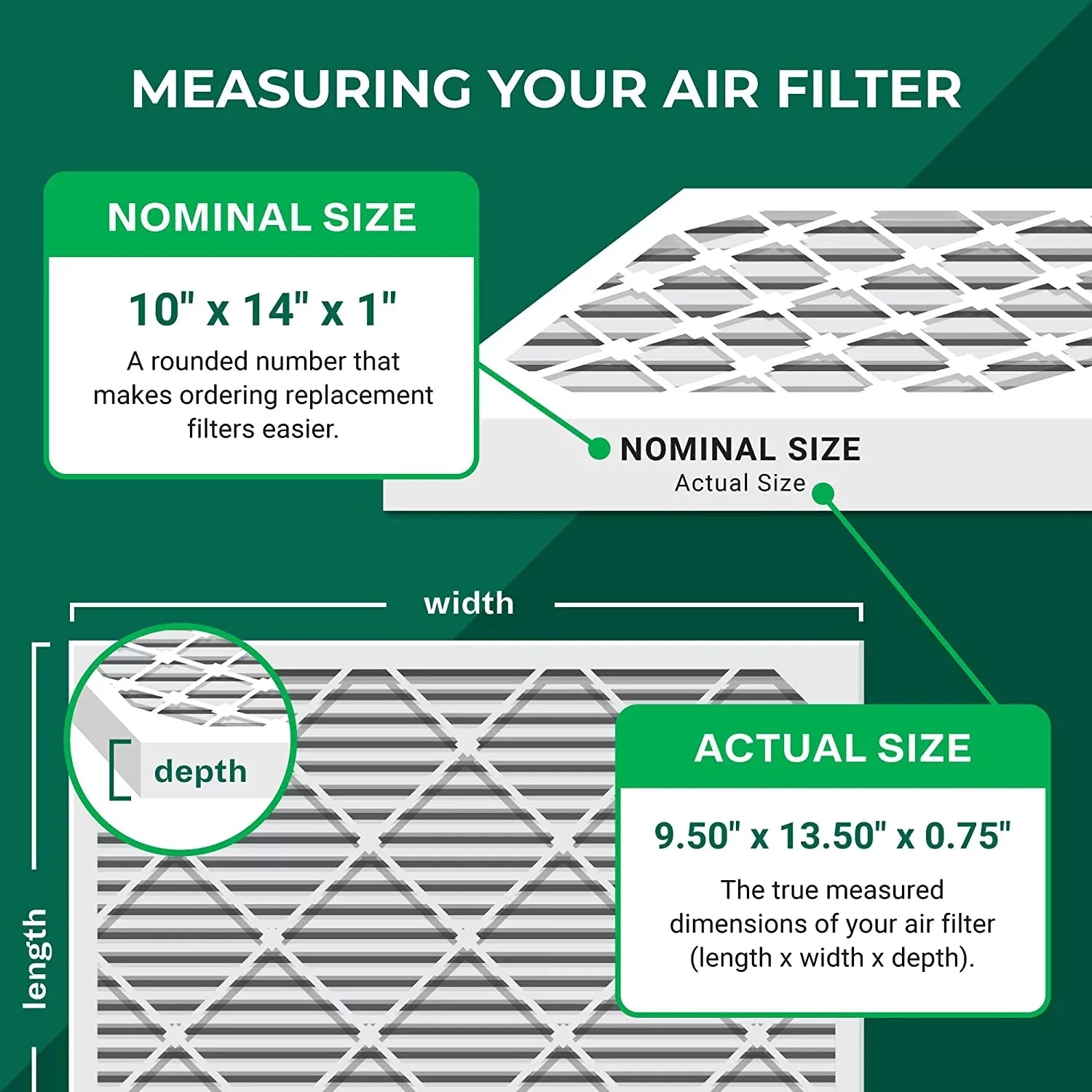 Air Furnace AC HVAC MERV 11 10x14x1 Filters Filterbuy Pleated (6-Pack)