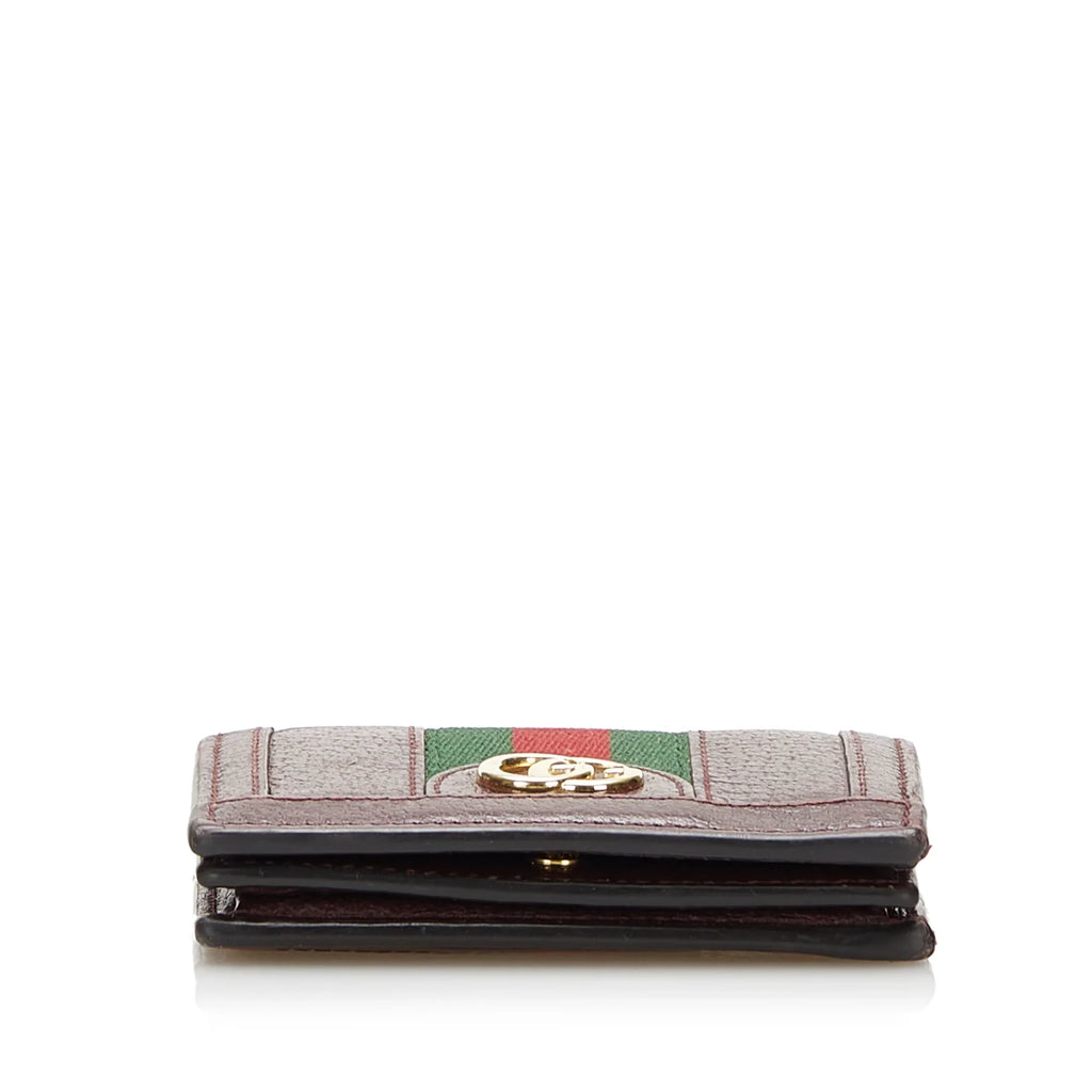 Leather Calf (Good) Ophidia Red Small Wallets Pre-Owned Authenticated Unisex Gucci