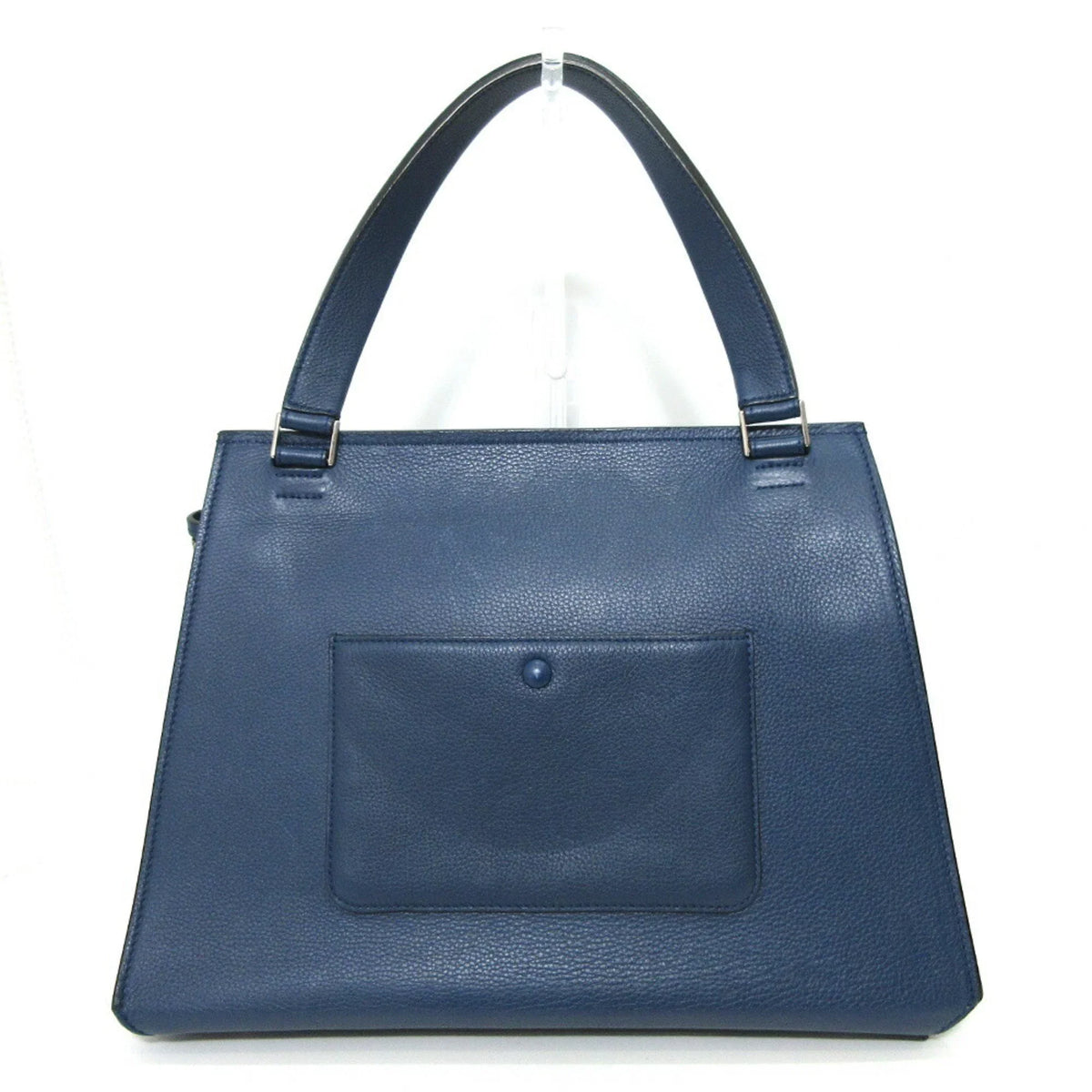 Handle Bag Tote Ladies Medium Calf Handbag (Good) Celine One Pre-Owned Blue Leather Edge