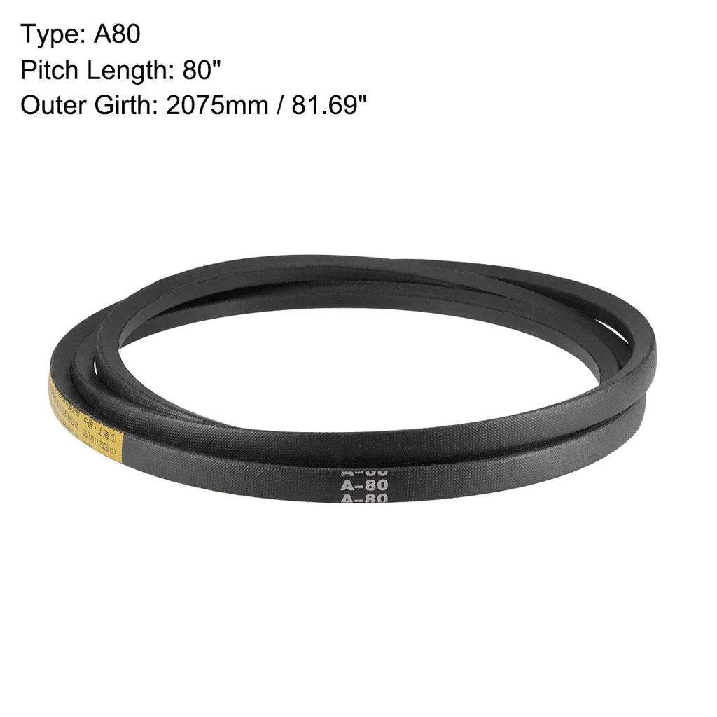 Belt A80 80" 2pcs Rubber A-Section V-Belts Drive Mid-Perimeter,