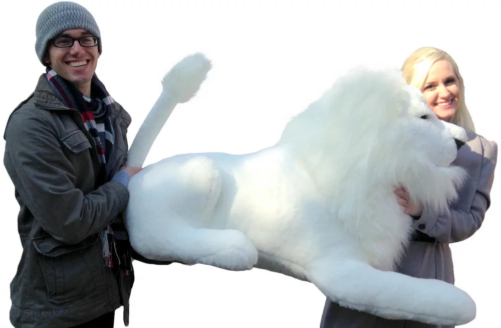 Stuffed Made American Inches America Giant the 48 Made in Soft Lion WHITE USA