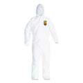 White, 24/carton Elastic Hood, Medium, Breathable Particle A20 Kleenguard™ Coveralls, Back, Protection