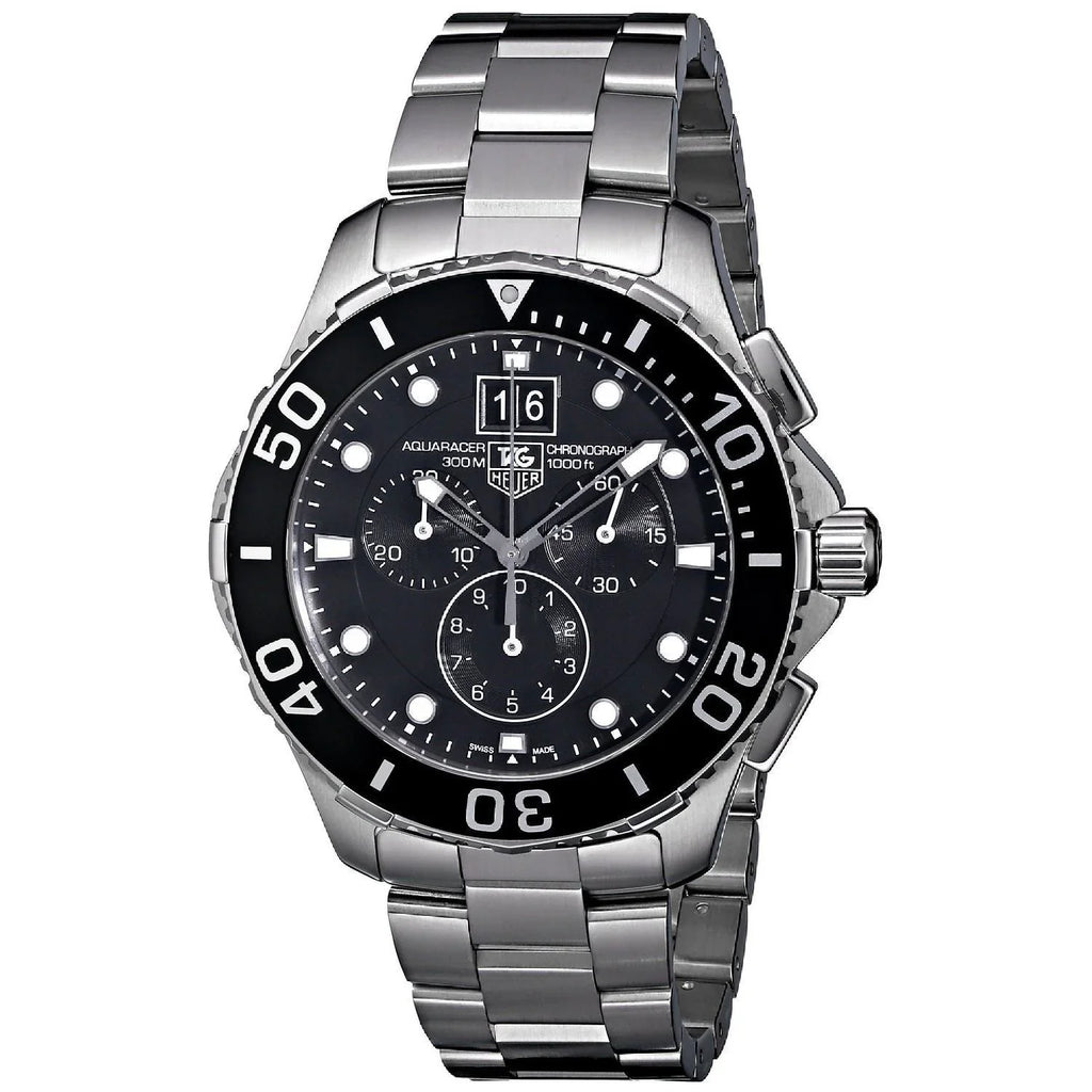 Steel Heuer 'Aquaracer' Chronograph Watch CAN1010.BA0821 Stainless Men's Tag