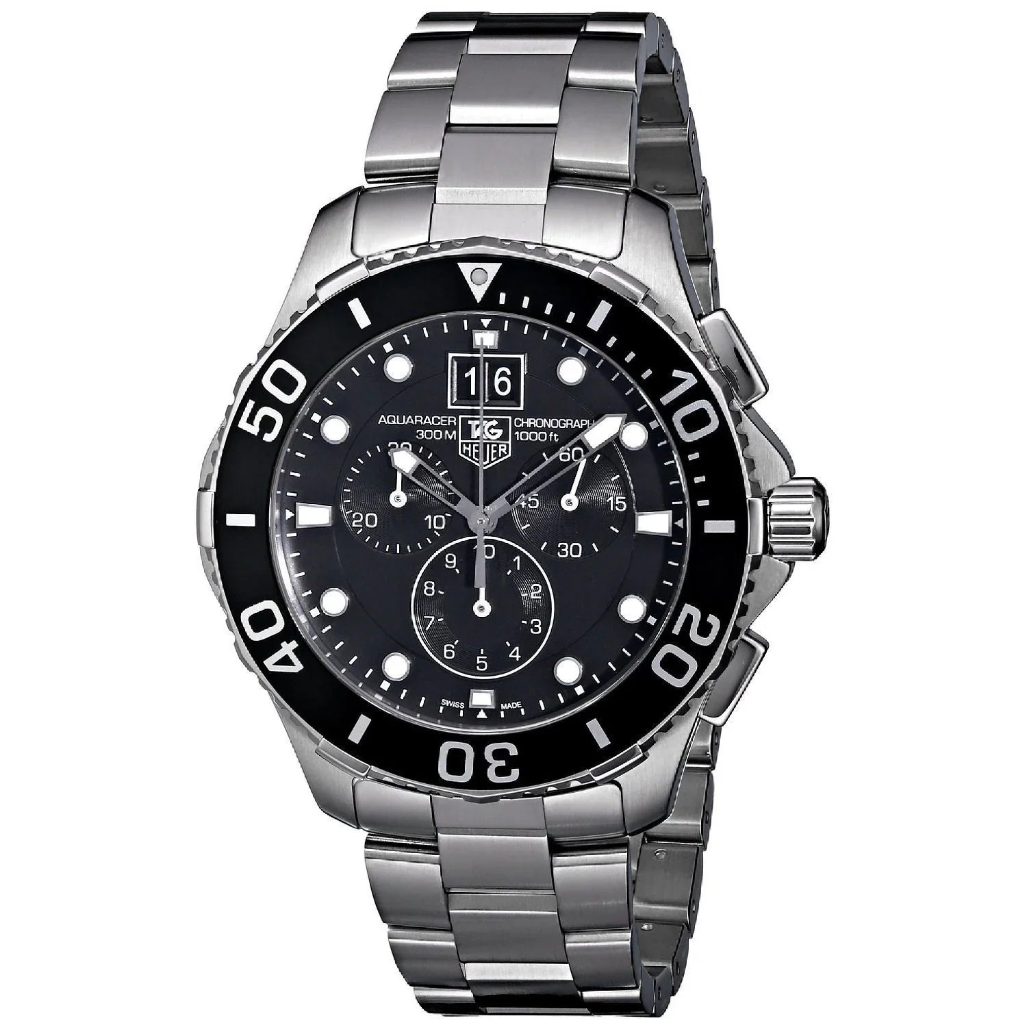 Steel Heuer 'Aquaracer' Chronograph Watch CAN1010.BA0821 Stainless Men's Tag