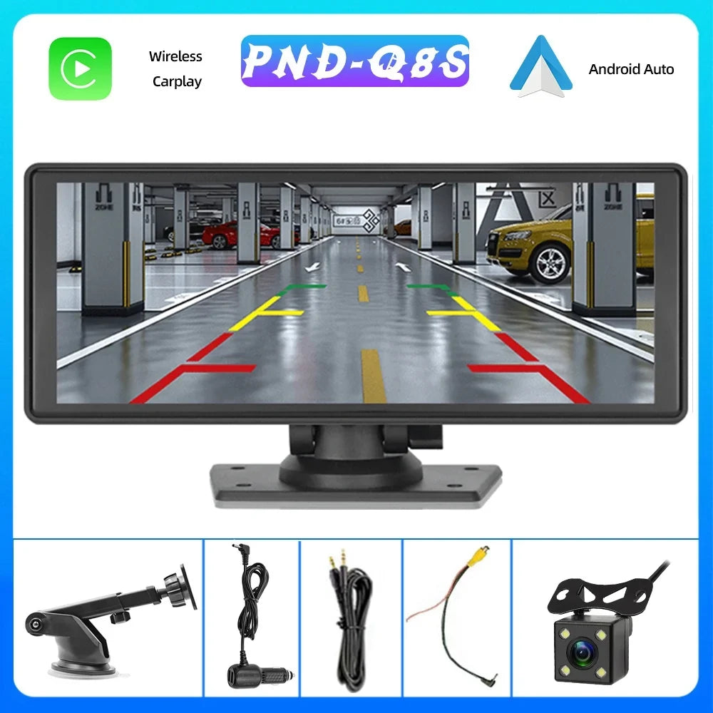 Bluetooth Inch Carplay&Android Auto with Camera TF Car Screen with Unit Stereo Wireless 9.3 Stereo,Newest Portable FM Player Transmitter,AUX, Touch Bluetooth/FM Navigation Car Synchronization/Rear