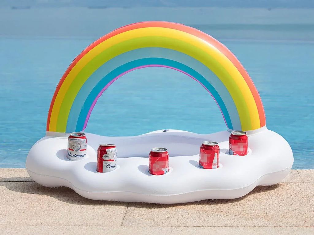 Water Rainbow Decorations Cloud Drink Beverage Fun Floating Holder Inflatable