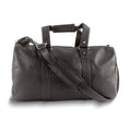 Leather Brown Dark Duffle with Strap Zip-Top Adjustable QGM23254 Bag