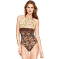Piece One Women's Halter Gottex Gold L'Amour (8) Swimsuit