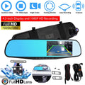 Video NIFFPD 1080P Rearview Mirror HD Lens Recorder Camera Cam Dual DVR，Dash Car 4.3"