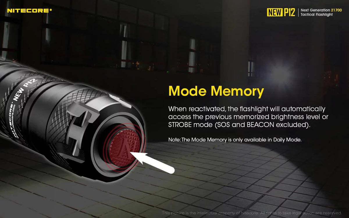 Nitecore and Switch Lumens Version Flashlight New Cord, USB RSW3 1200 Offset P12 - LED w/NL2150HPR Mount Pressure Battery,