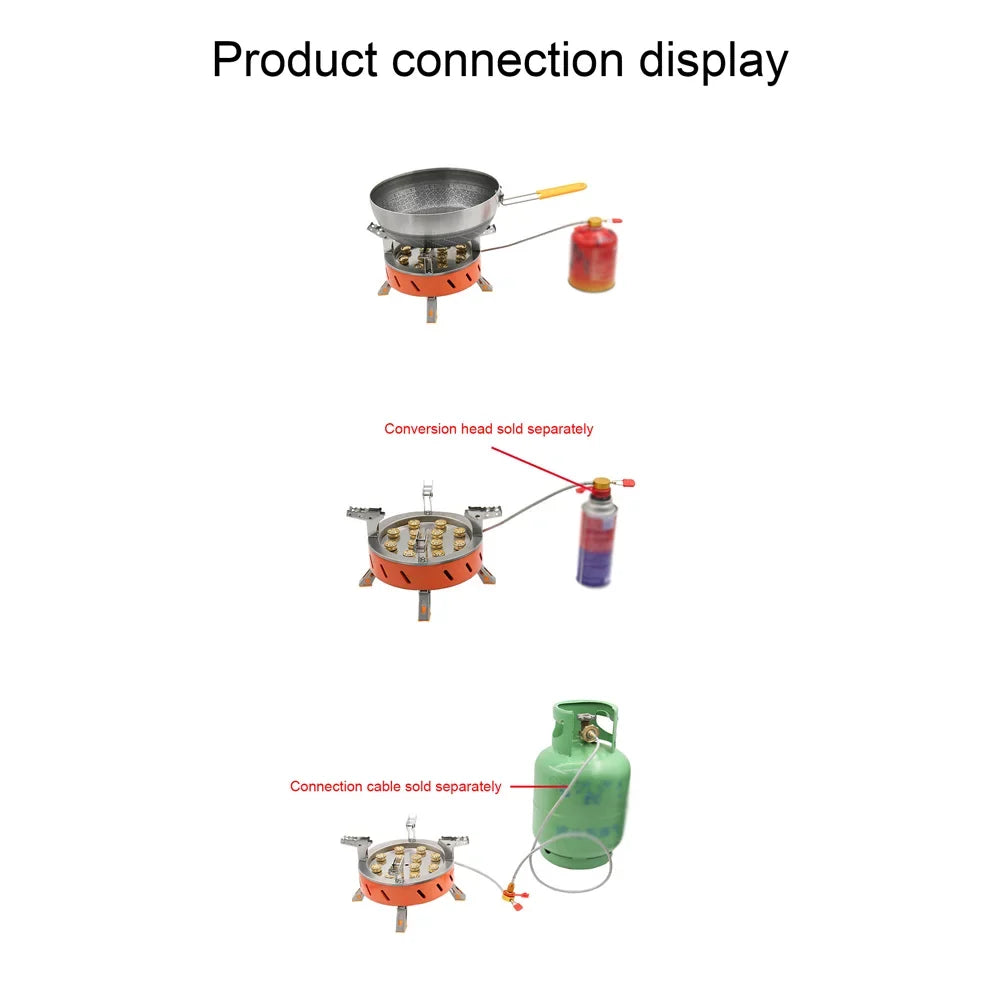Core Windproof Piezo Stove, 12 Zyzy Adjustable Ignition, Camping Valve with Backpacking Stove