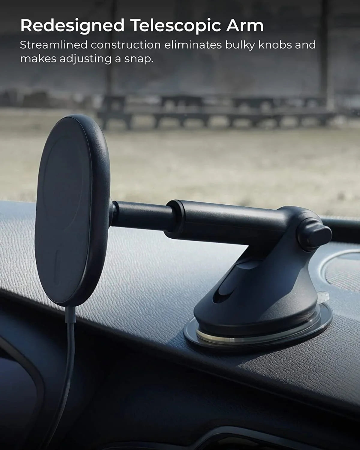 Black, & Mount, Wireless Windshield MagSafe Velox Magnetic Charging iOttie Plastic Dash Compatible
