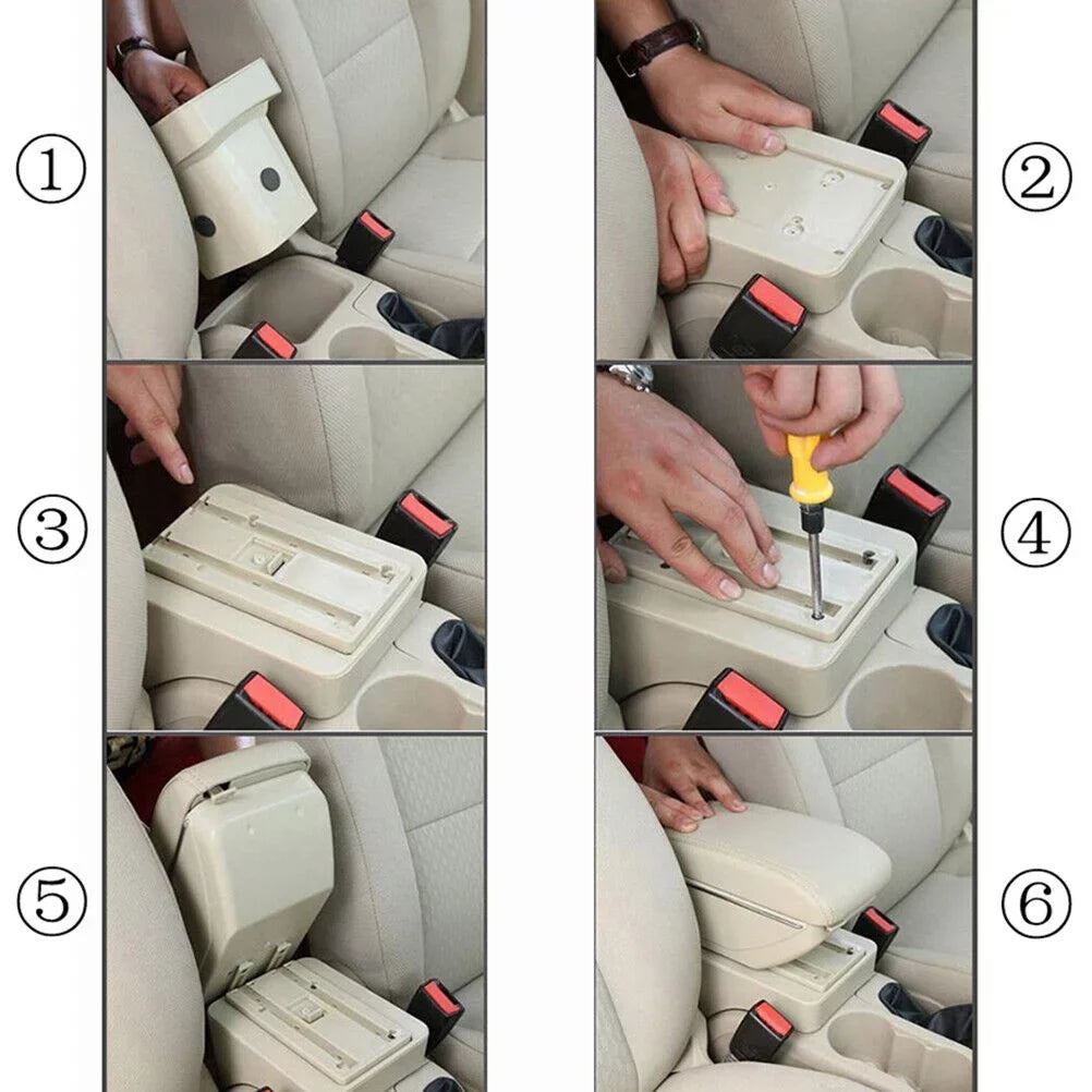 Console Box Rest Fiesta Arm Parts Cup Storage For Holder Ford 2011-2019 Armrest