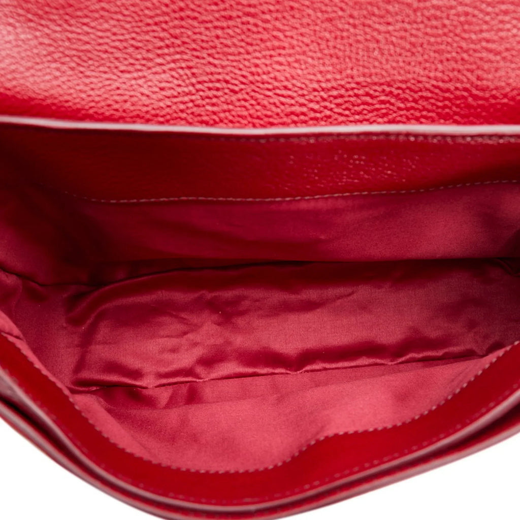 Miu MIUMIU Shoulder Madras (Good) RN0726 Ladies Miu Pre-Owned Bag Bicolor Handbag Leather Red Miu Orange