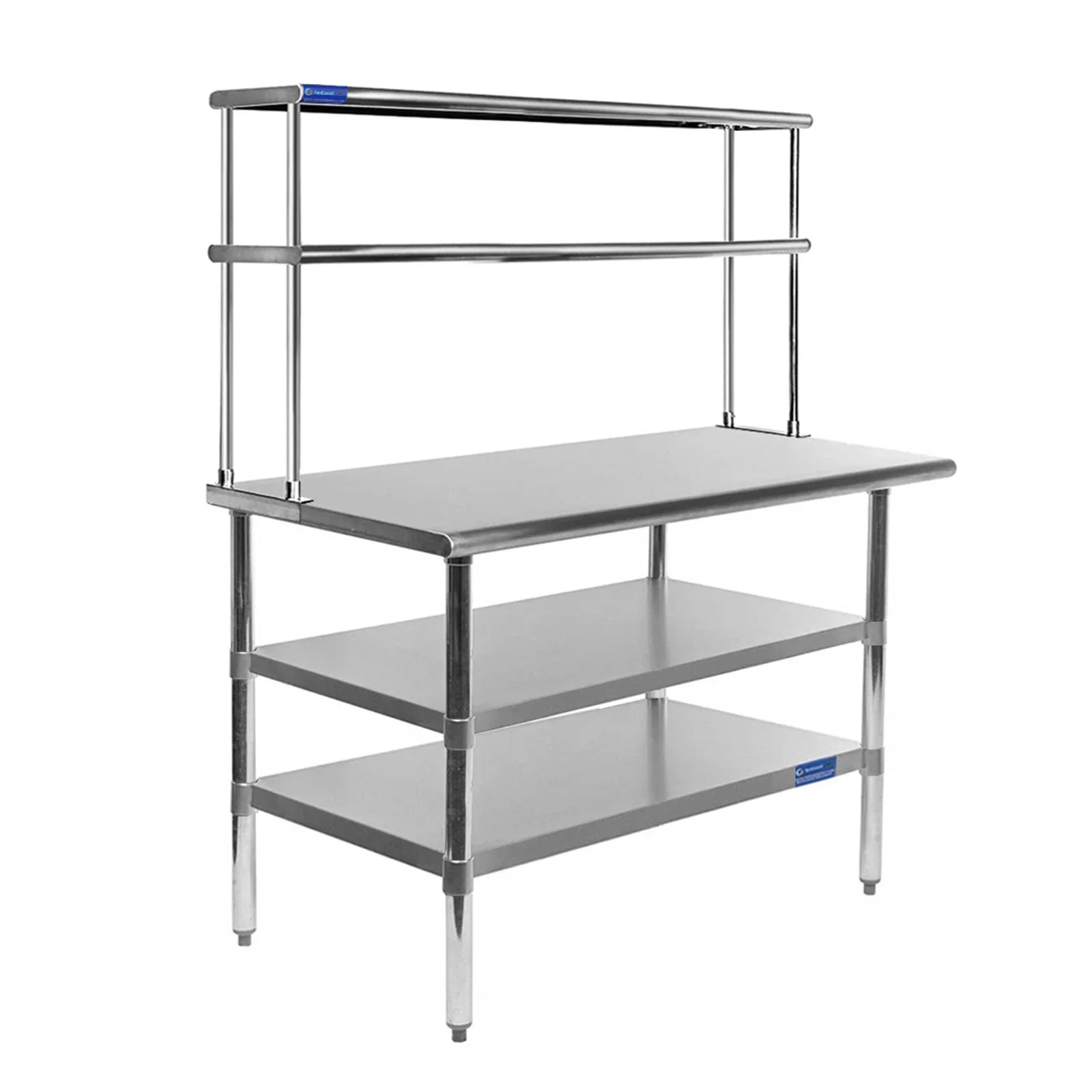 Kitchen Stainless 30" Double Shelving Combo Shelves & | | Overshelf With Table Table Two Tier Steel 30" 12" Metal Wide x Work Prep