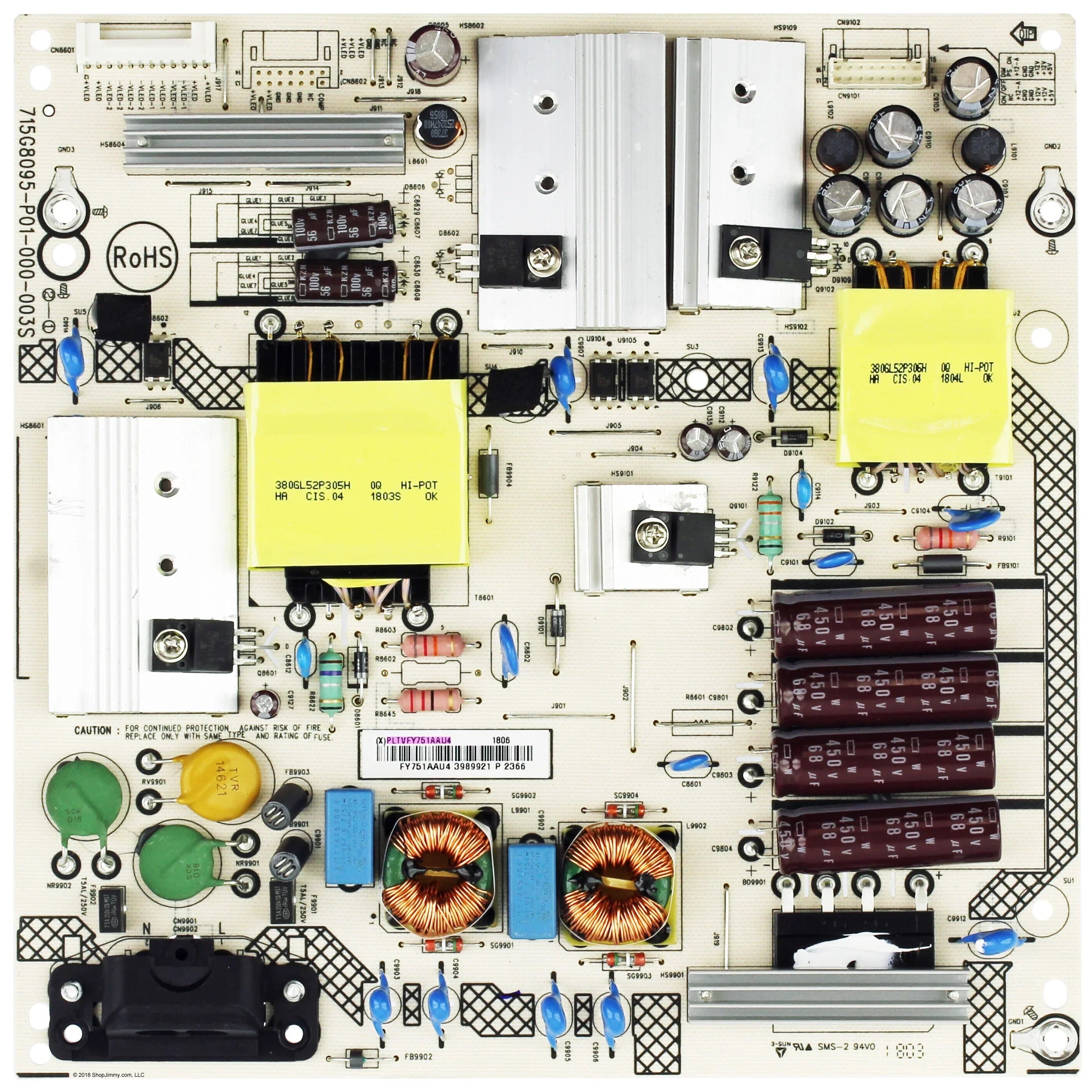 for LC-50LB481U Power Supply PLTVFY751AAU4 Sharp