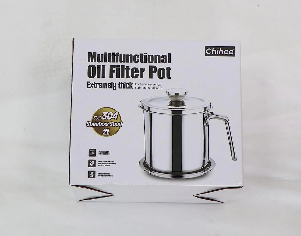 / fl Frying Oil Mesh 2L Tray,for Steel Strainer & Lid Strainer Grease Can Non-slip 67.6 Dust-proof Cooking Oil oz,Food Container,with Storing Strainer Fine Oil Storage Pot Grease Stainless