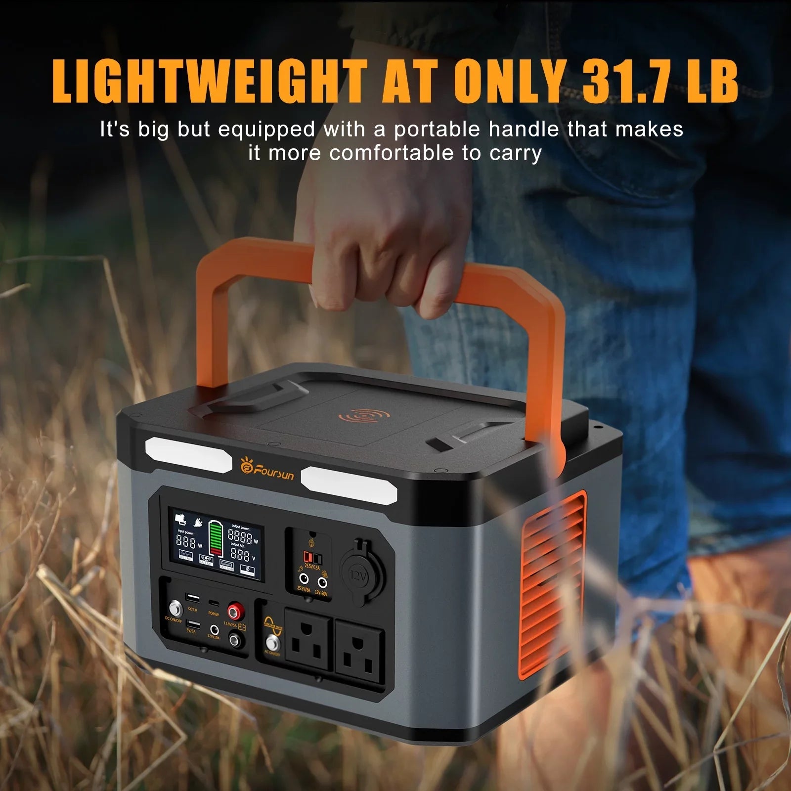 Wireless 65w 1598.4wh With With Portable 1500w(3000w Foursun Energy storage,X 2 Wireless Solar 2 1500w Pd With 1500w 1500w Station Outdoors X PdBattery Peak) PortableStation Pd