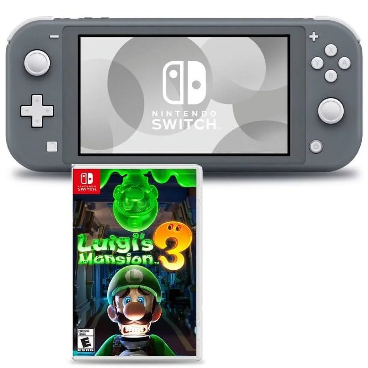 (Gray) Lite Luigi's with 3 Mansion Bundle Switch Nintendo