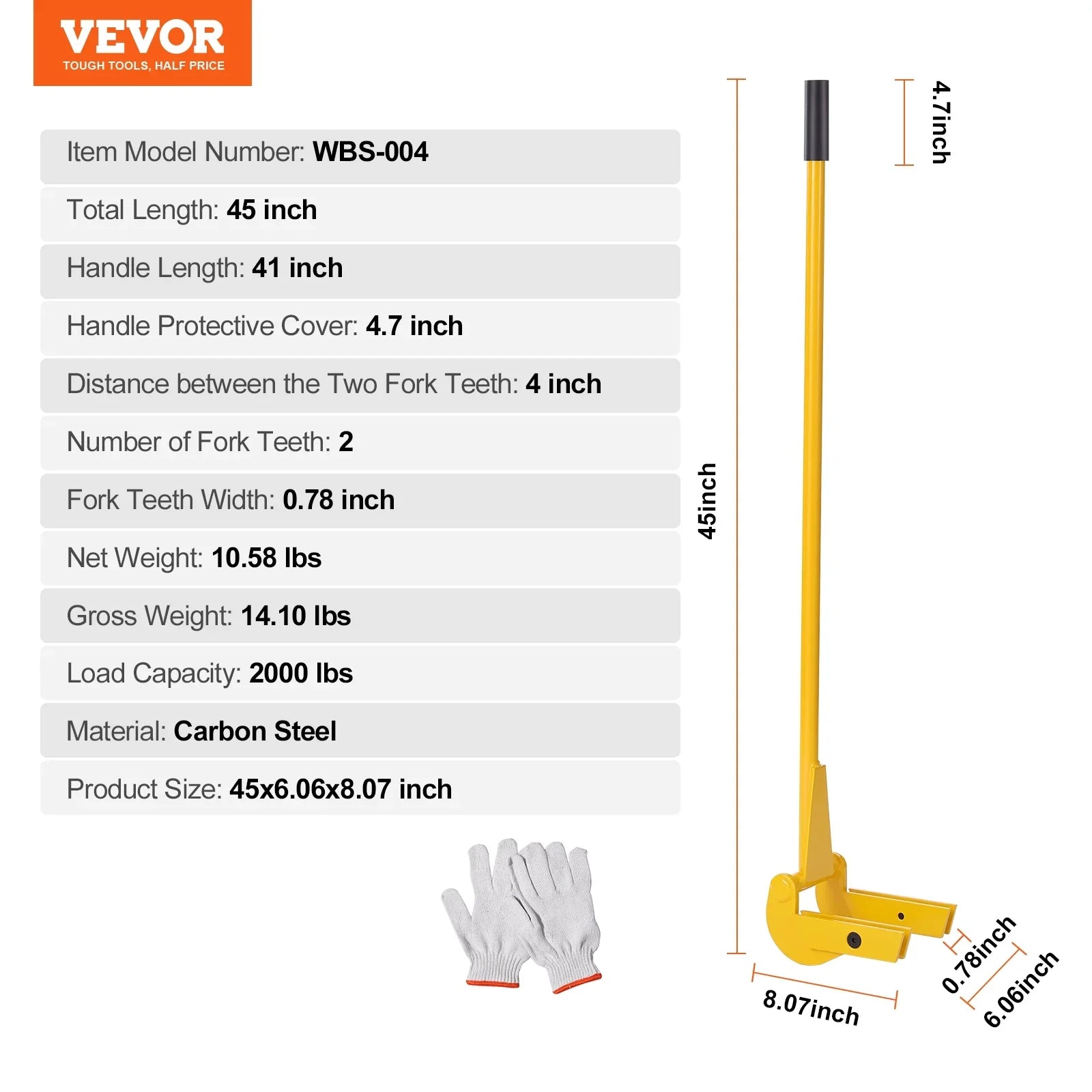 Buster BENTISM Wrecker Pry Pallet Pallet 2000 Tool Handle lbs Deck 41-Inch Bar