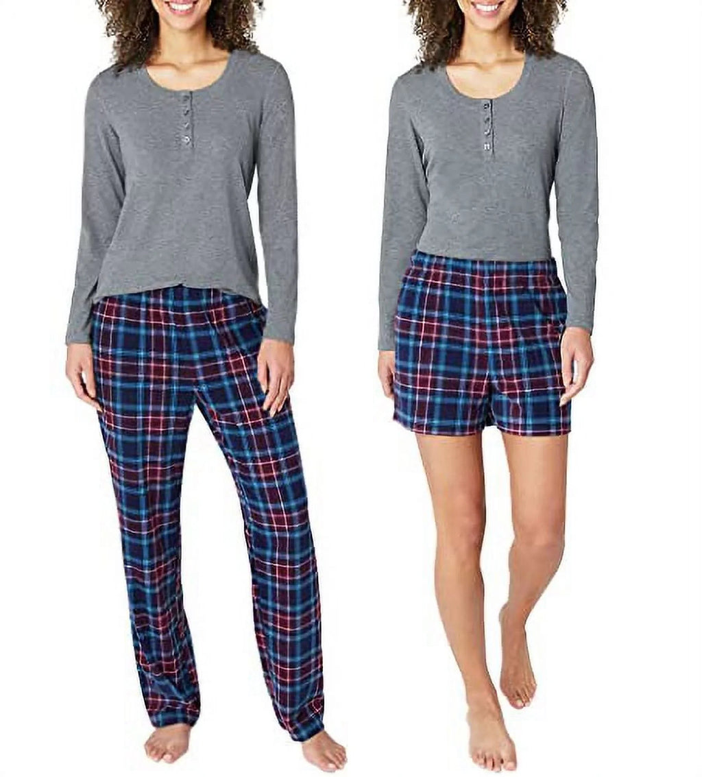 Pajama 3-Piece Large) Eddie Set Waffle Knit Women's Bauer (Gray,