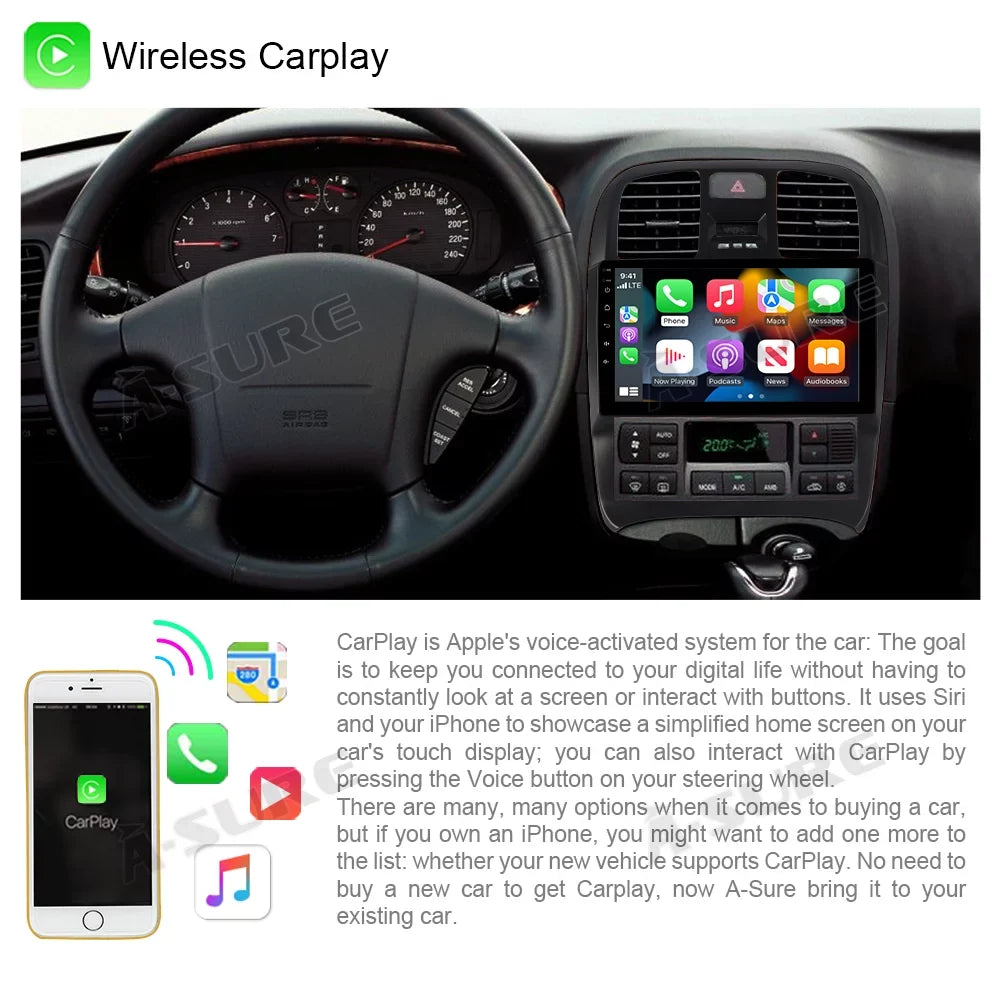 2001-2005 for Car Hyundai Srereo Wireless 2+32G Player Sonata CarPlay Android 11