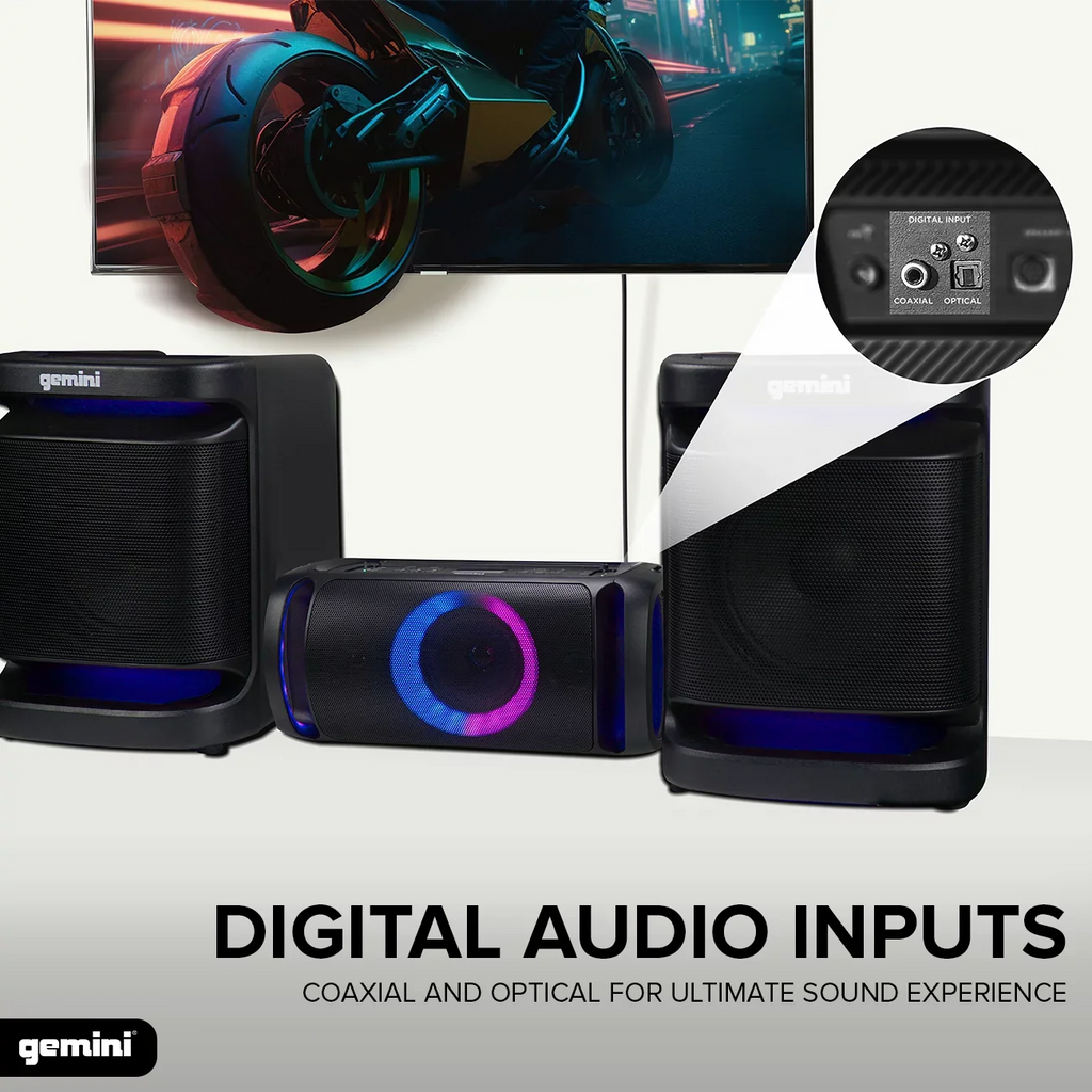 Audio Gemini Bluetooth 4000W Party Home LED GSYS-4800 Watts System Light Stereo with Theater Sound &