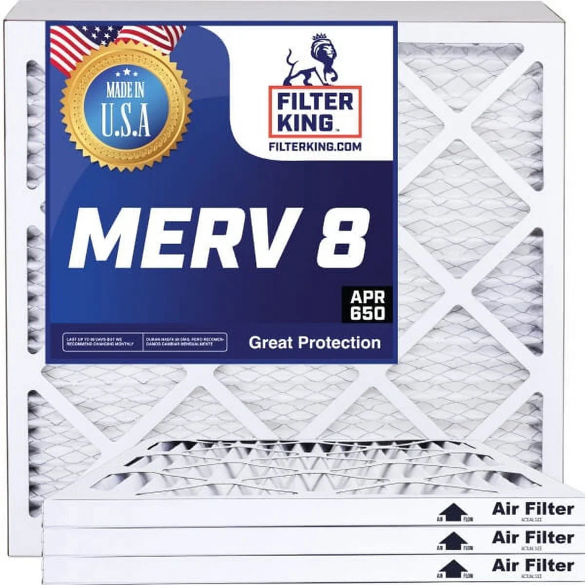 MADE IN 12.5 Furnace x Filter | Actual 8 x .75" Filters MERV HVAC | A/C Air Filter | 4-PACK 33 Pleated Size: 12.5x33x1 | USA King