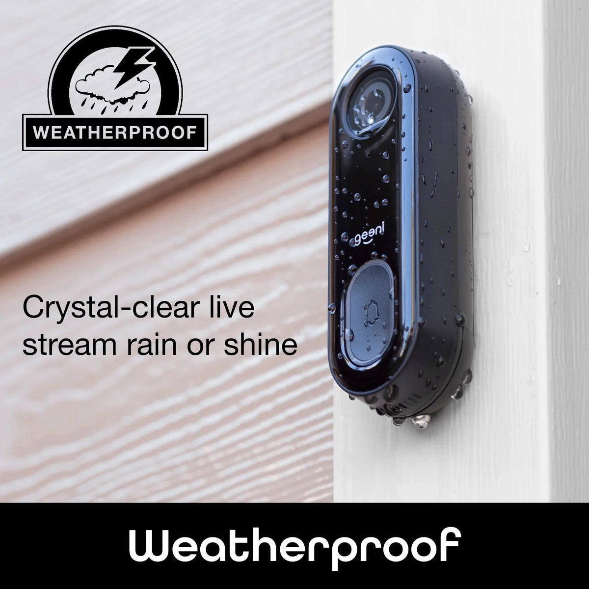 Alerts, Camera Home Wide with Installation Doorbell Vision, Wired and Easy Audio, Geeni Night for Activated 1080P 2-Way Angle, Motion Video Video Wifi Doorbells Security