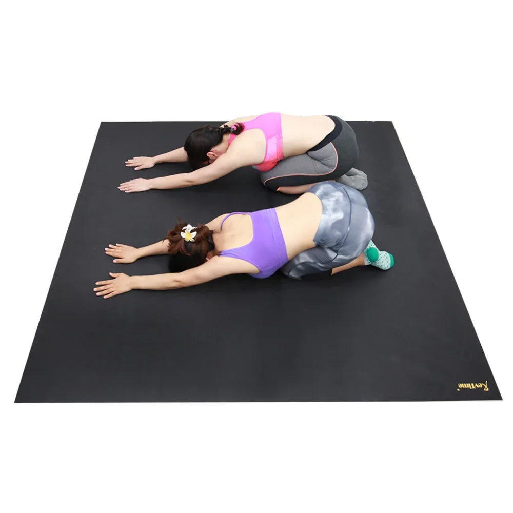 Super Home 6 Gym x Exercise Cardio Mat Feet For Mat Duty Heavy Large (72"x72"x1/8") 6 Black RevTime Workouts
