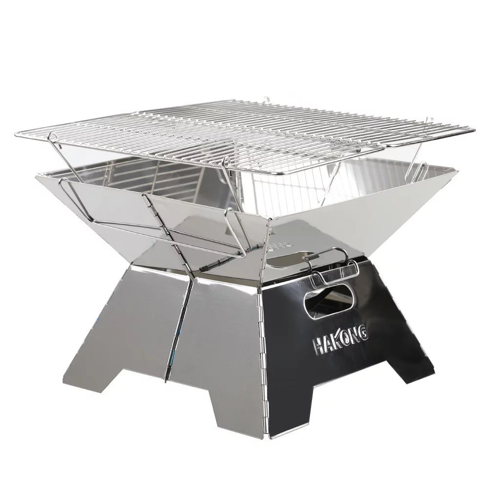 for Traveling Foldable BBQ Picnic Steel HAKONG Design Portable Grill and Stainless Perfect Barbecue