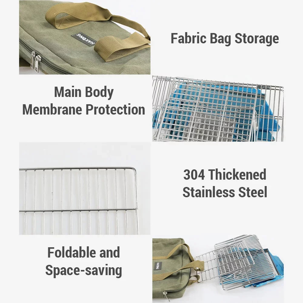 for Traveling Foldable BBQ Picnic Steel HAKONG Design Portable Grill and Stainless Perfect Barbecue
