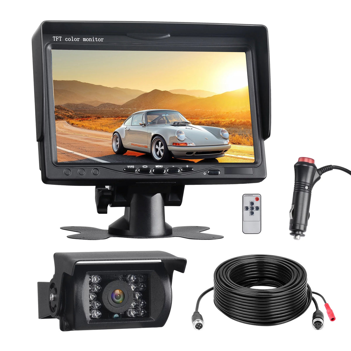 Car Cars Vehicles Camera Backup Kit, Camera IR Van Trucks with Night Vision Toguard Reversing 7'' Large for