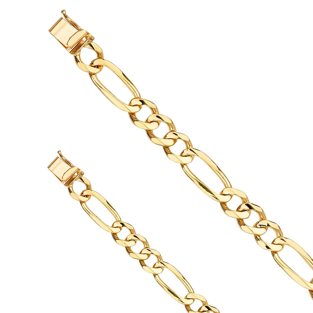 | Men Bracelets Figaro 14KY Yellow 14k Jewelry and Gold Women Link Elegant | Chain for Men’s Weight 8" Gift Bracelet for Gold | 17.3 -