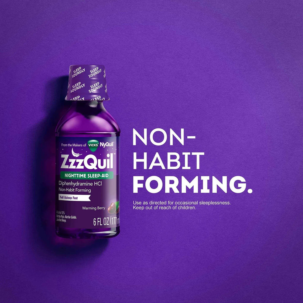 Flavor oz Pack ZzzQuil - Sleep-Aid 12 Warming Nighttime 3 Berry Liquid,