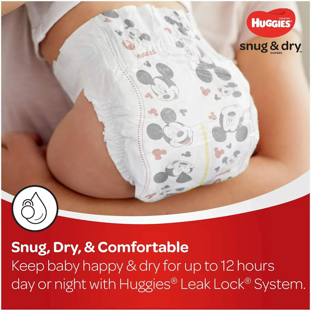 6 Count Size 54 Snug Big Baby Count) and (54 Pack, Diapers HUGGIES Dry