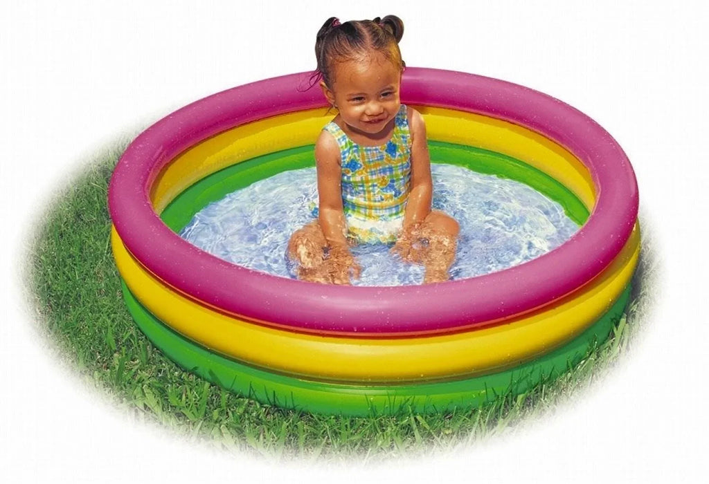 Colorful 3 Inflatable Pool, Sunset Baby Swimming Glow Multicolored Intex