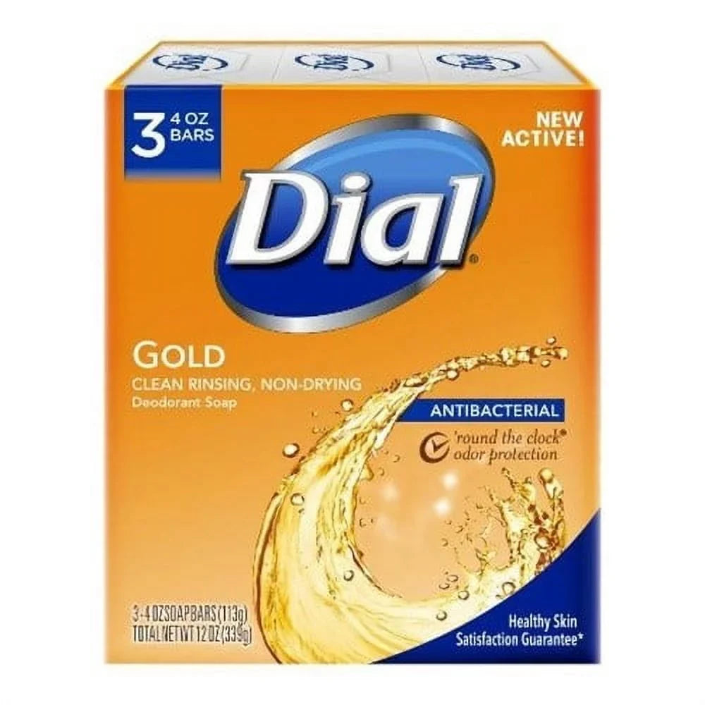 Soap Bar, 4 Gold, ea 4) Dial (Pack Antibacterial bars, Deodorant of 3 oz