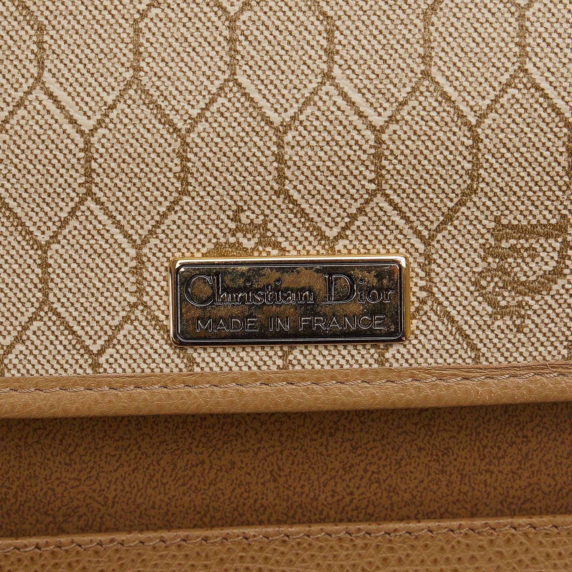 Brown Authenticated Pre-Owned Calf Crossbody Unisex Bag Leather (Good) Chain Crossbody Dior