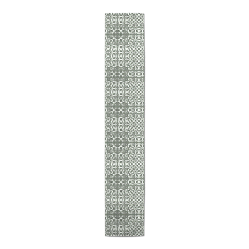 Creative Runner Table Pattern Sage Green Tile Products 16x72 Poly Twill