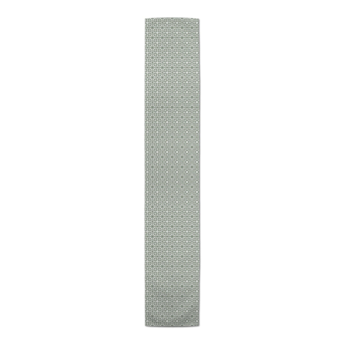 Creative Runner Table Pattern Sage Green Tile Products 16x72 Poly Twill