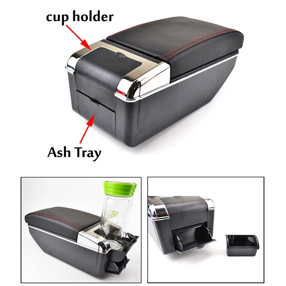 Console Box Rest Fiesta Arm Parts Cup Storage For Holder Ford 2011-2019 Armrest