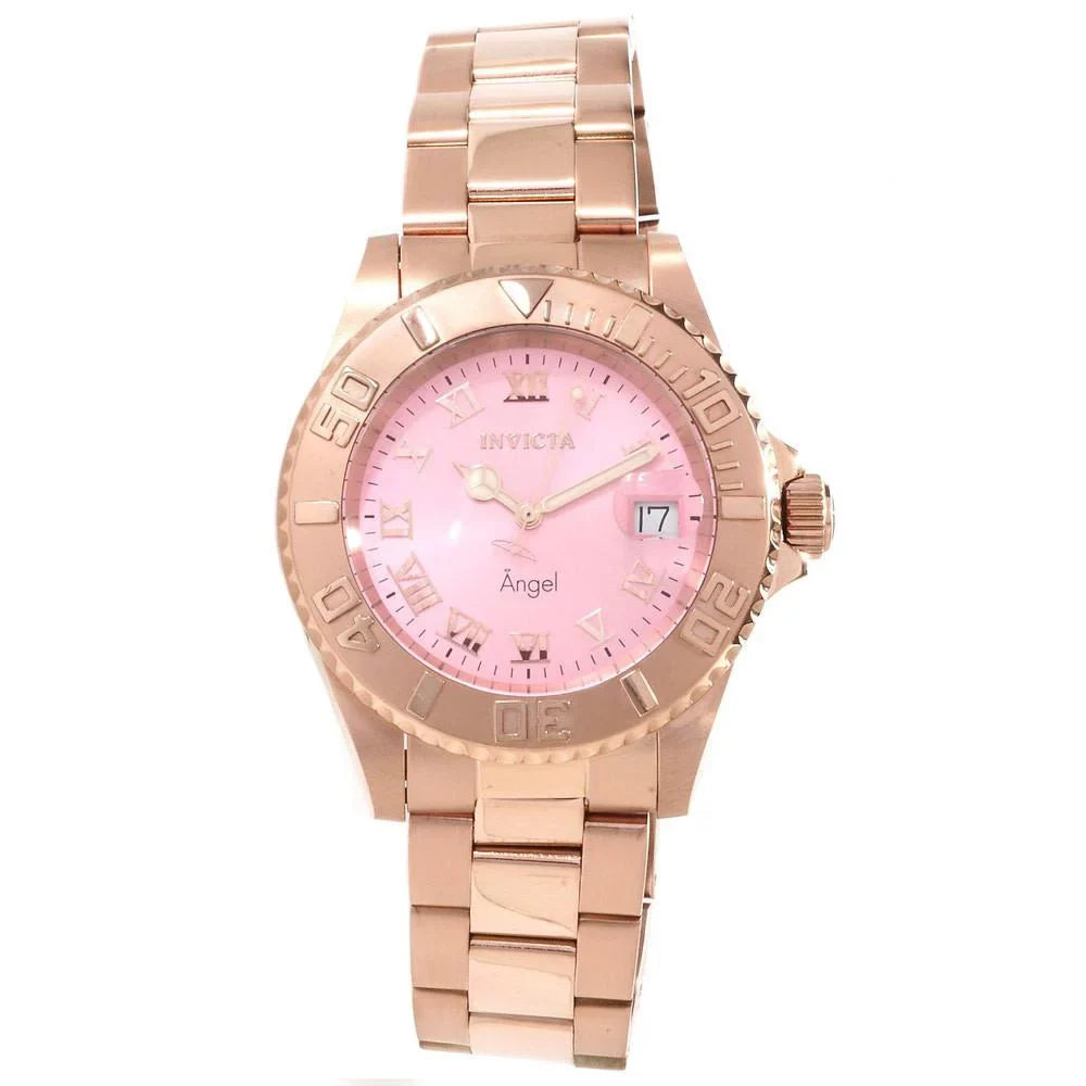 Quartz Angel Pink Gold Watch Bracelet Invicta Rose Women's Dial 14369 Dive