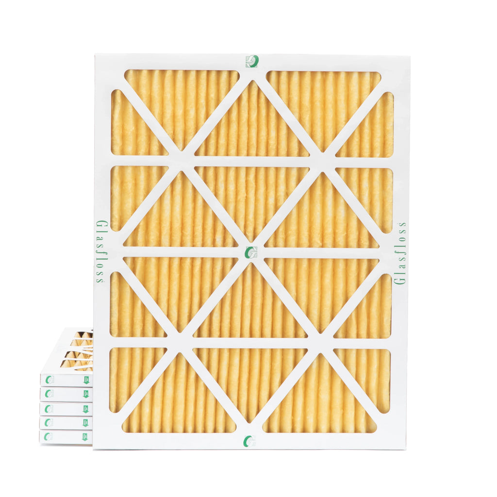 Actual 6 Pack 11 Glasfloss. x Air 14x20x1 by 19-1/2 MERV Size: x 7/8 of 13-1/2 Pleated Filters