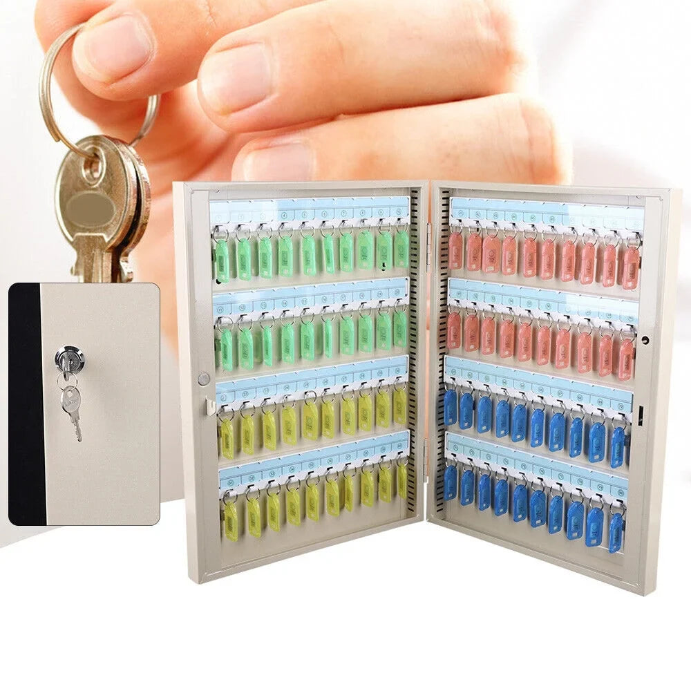 80 Box Holder Safe Wall Lock Mounted Dealership Organizer Car Storage Key Cabinet